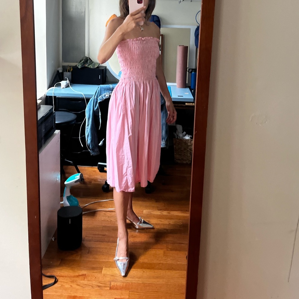 Toit volant pink sundress strapless laeti